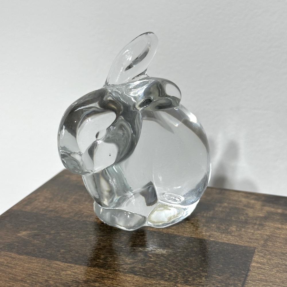 *❤️ 2 for $15* Fenton clear glass rabbit paper weight figure